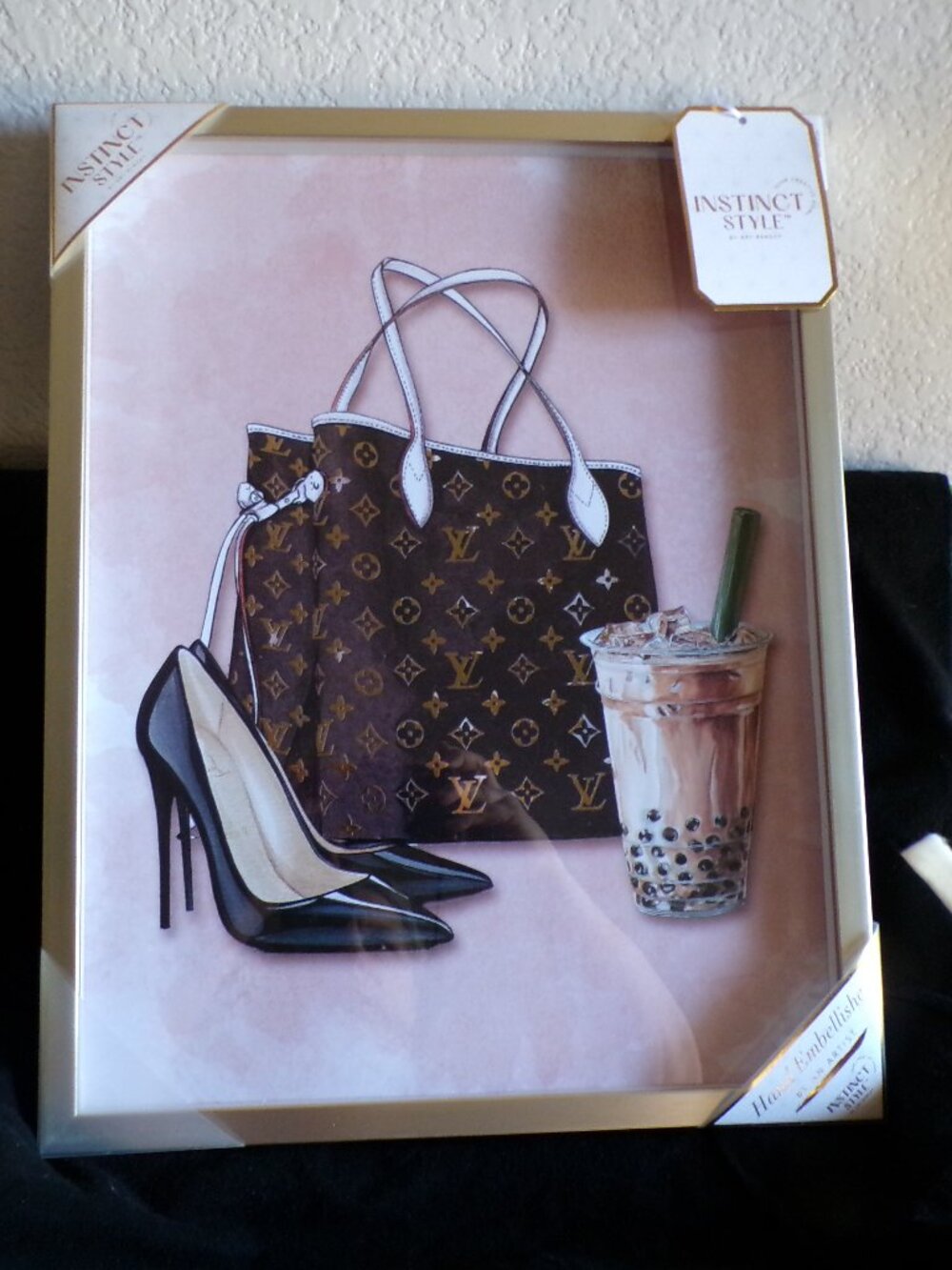 New Louis Vuitton Picture LV Bag Shoes Coffee Latte Metal Frame Hand Embellished